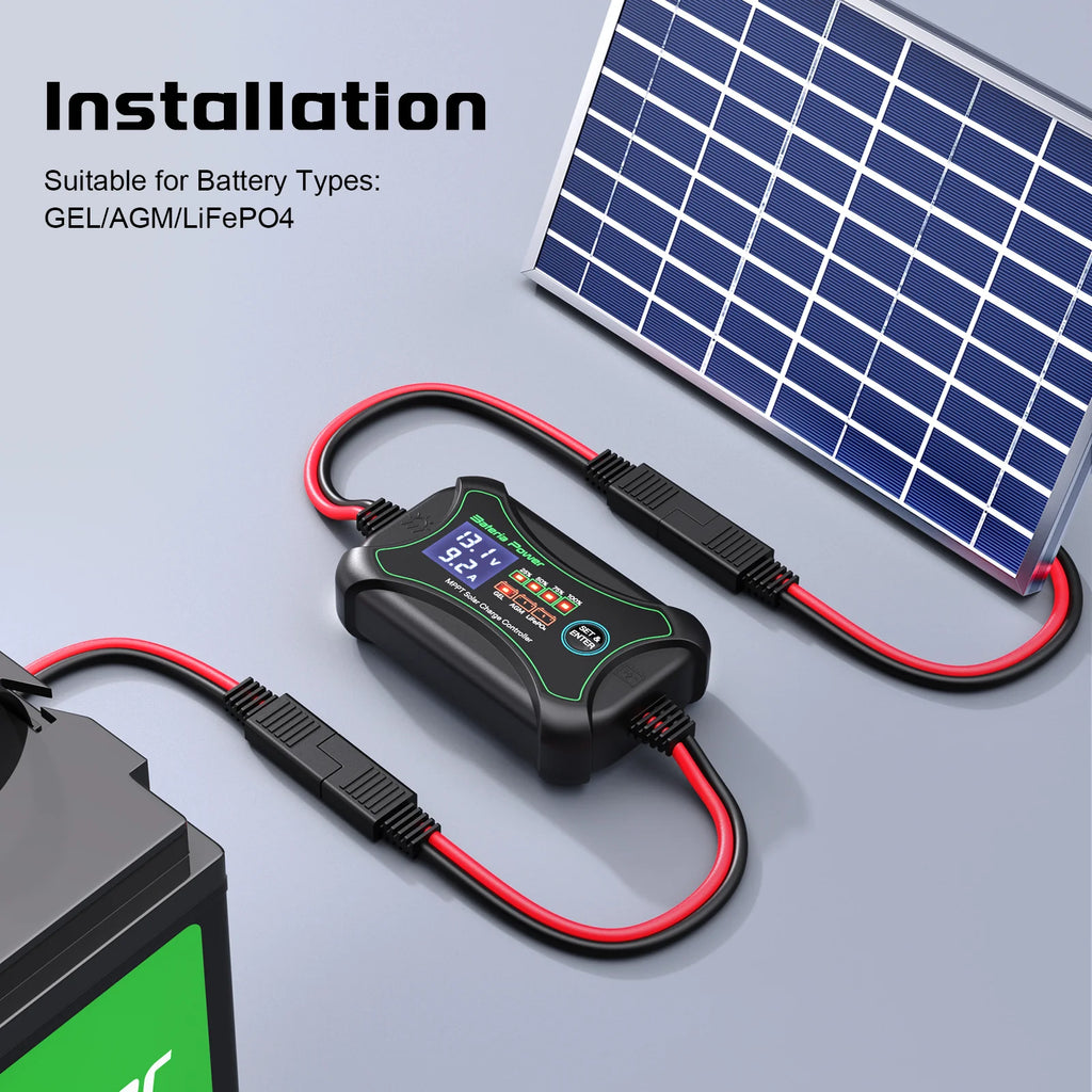 Innospo 10A 12V MPPT solar charge controller with SAE connector - product image 8