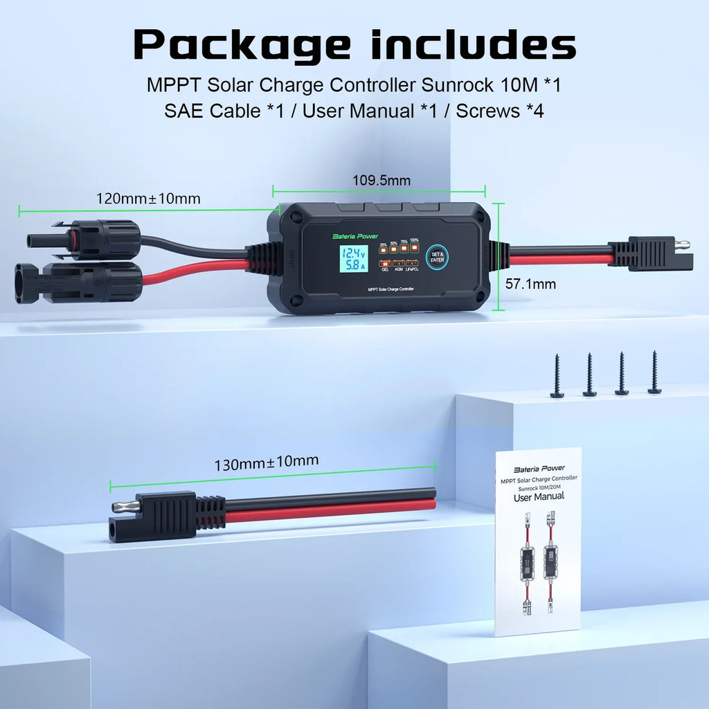 Innospo 10A 12V MPPT solar charge controller - product image 4