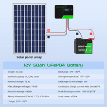 Load image into Gallery viewer, Innospo 12V 50Ah LiFePO4 marine battery - product image 3