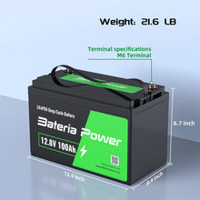 Load image into Gallery viewer, Innospo 12V 100Ah Pro LiFePO4 marine battery - product image 7