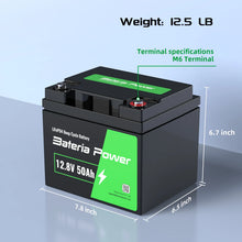 Load image into Gallery viewer, Innospo 12V 50Ah LiFePO4 marine battery - product image 5