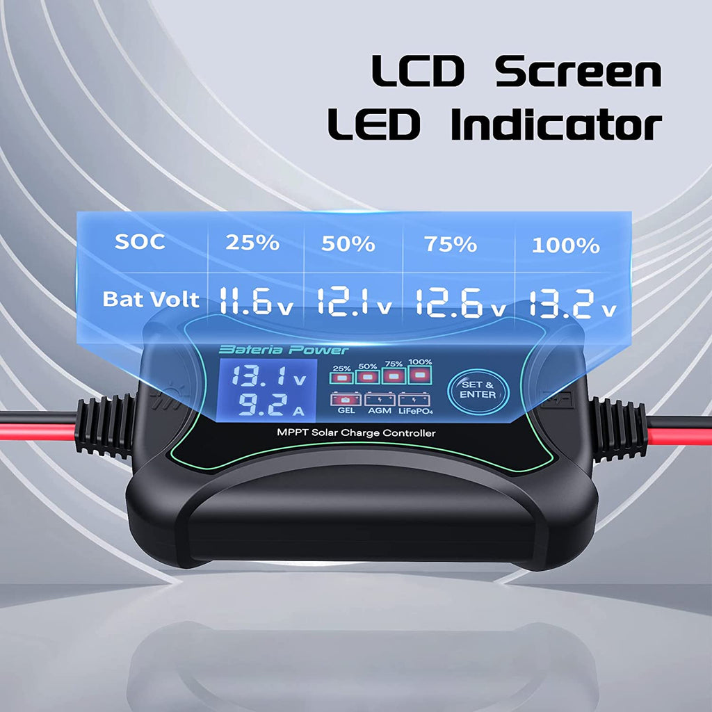 Innospo 10A 12V MPPT solar charge controller with SAE connector - product image 4