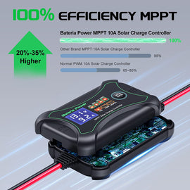 Innospo 10A 12V MPPT solar charge controller with SAE connector - product image 2