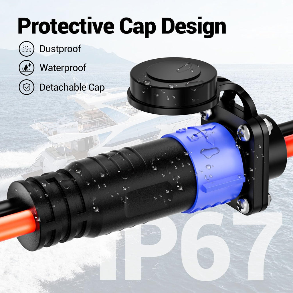 Innospo 50A straight trolling motor plug and receptacle - product image 2