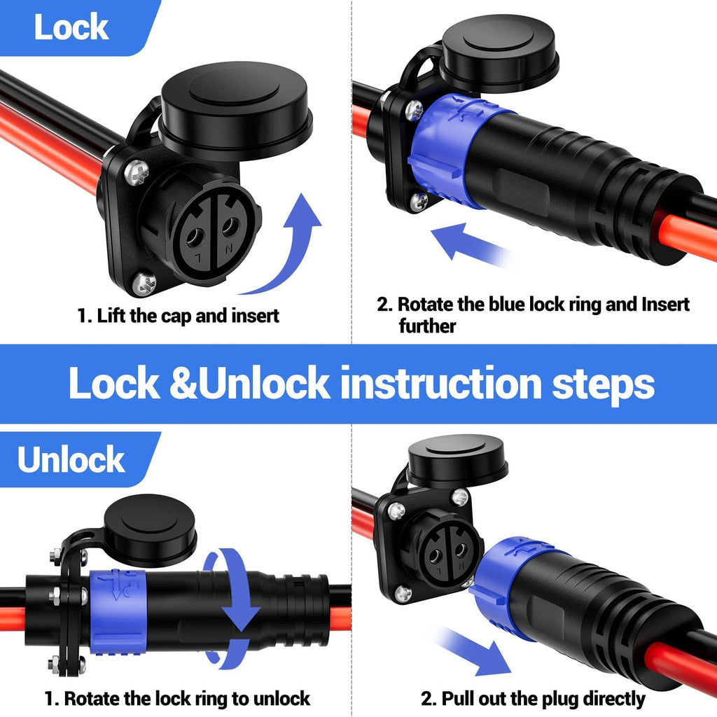 Innospo 50A straight trolling motor plug and receptacle - product image 3