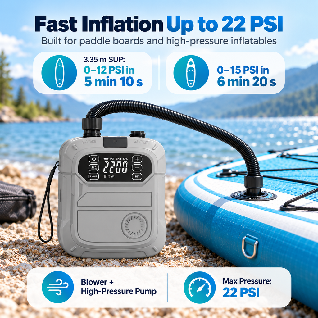 Innospo 22 PSI Rechargeable SUP Air Pump - Image 3