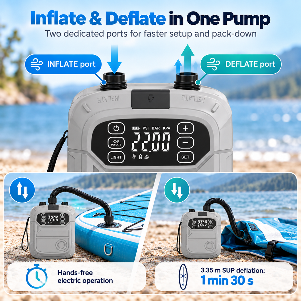 Innospo 22 PSI Rechargeable SUP Air Pump - Image 4