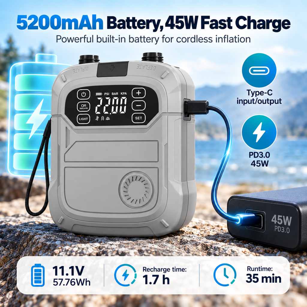 Innospo 22 PSI Rechargeable SUP Air Pump - Image 5