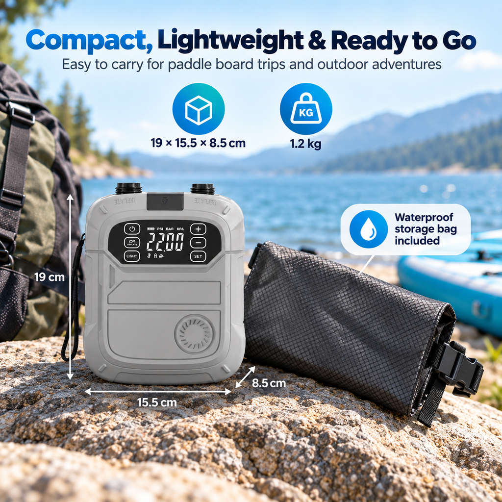 Innospo 22 PSI Rechargeable SUP Air Pump - Image 8